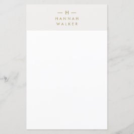 Monogram Guld Grått | Minimalistisk Elegant statio