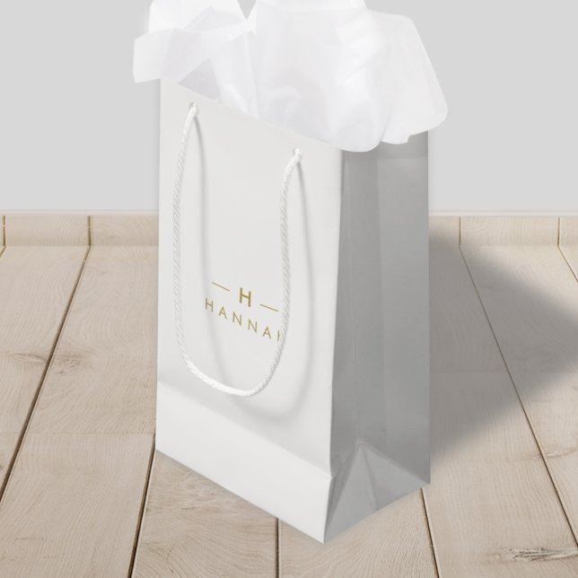 Monogram Guld Grått | Modern Elegant med minimalis (Skapare uppladdad)