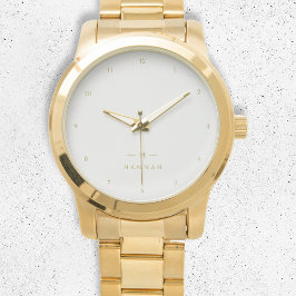 Monogram Guld Grått | Modern Elegant med minimalis Armbandsur