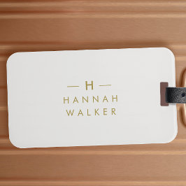 Monogram Guld Grått | Modern Elegant med minimalis Bagagebricka