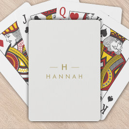 Monogram Guld Grått | Modern Elegant med minimalis Casinokort