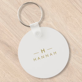 Monogram Guld Grått | Modern Elegant med minimalis Nyckelring