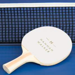 Monogram Guld Grått | Modern Elegant med minimalis Pingisracket