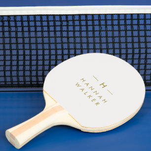 Monogram Guld Grått Modern Elegant med minimalis Pingisracket