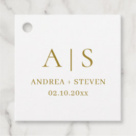 Monogram Guld Klassisk Bröllop Gåvor Etiketter