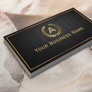 Monogram Guld Laurel Elegant för utandning Visitkort