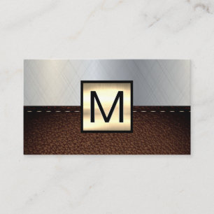 Monogram Guld Metallic Läder Visitkort