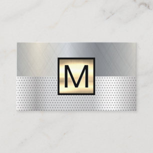 Monogram Guld Metallic Uppspelad bakgrund Visitkort