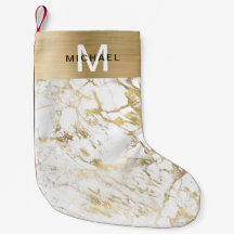 Monogram Guld Metallic White Marble