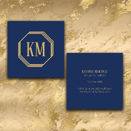 Monogram Guld | Modern minimalistisk Chic Fyrkantigt Visitkort