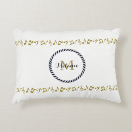 Monogram Guld Musik noter Prydnadskudde