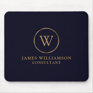 Monogram Guld Navy Business Musmatta