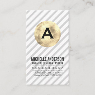 Monogram/Guld och Rand Visitkort