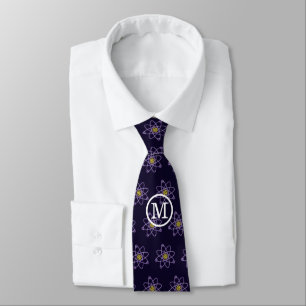 Monogram Guld och Silver Atomstruktur Vetenskap Slips
