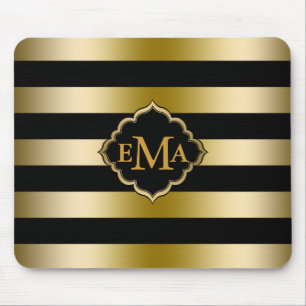 Monogram Guld Rand Mönster Musmatta