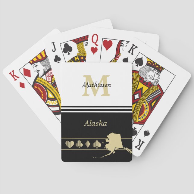 Monogram Guld Silhouette Alaska Casinokort (Baksidan)