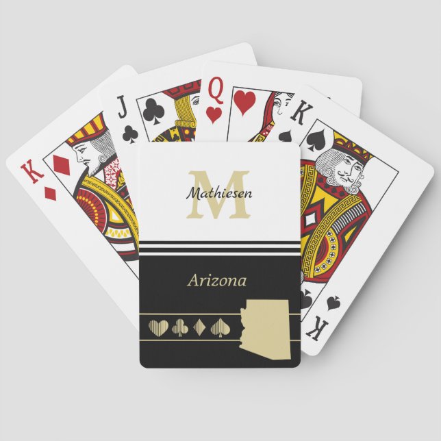 Monogram Guld Silhouette Arizona Casinokort (Baksidan)