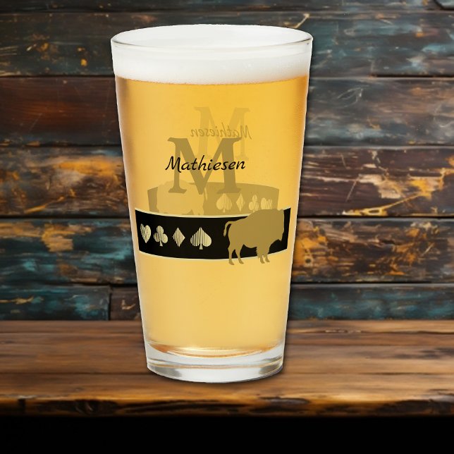 Monogram Guld Silhouette Bison Glaskopp (Skapare uppladdad)