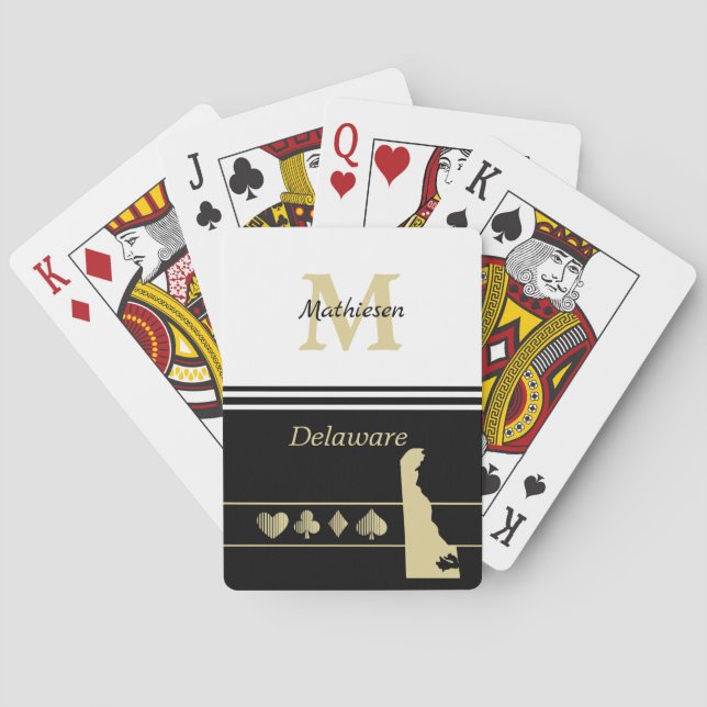 Monogram Guld Silhouette Delaware Casinokort (Baksidan)