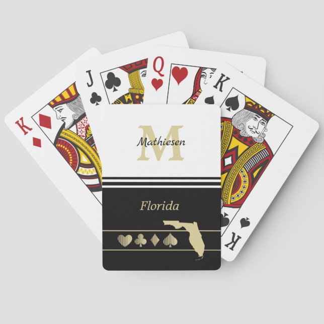 Monogram Guld Silhouette Florida Casinokort (Baksidan)