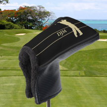 Monogram Guld Silhouette Golfer Golf Putter Cover