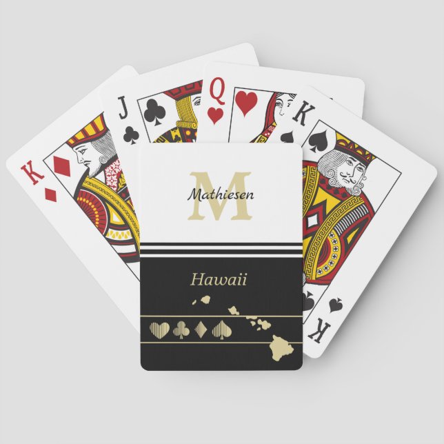 Monogram Guld Silhouette Hawaii Casinokort (Baksidan)
