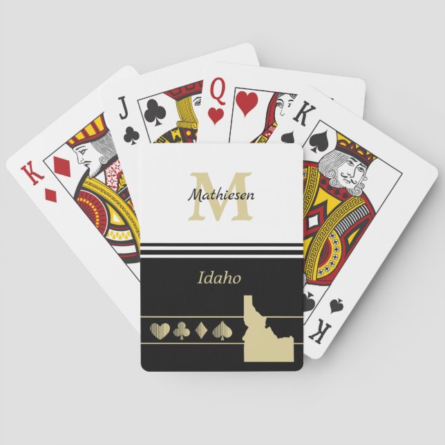 Monogram Guld Silhouette Idaho Casinokort (Baksidan)