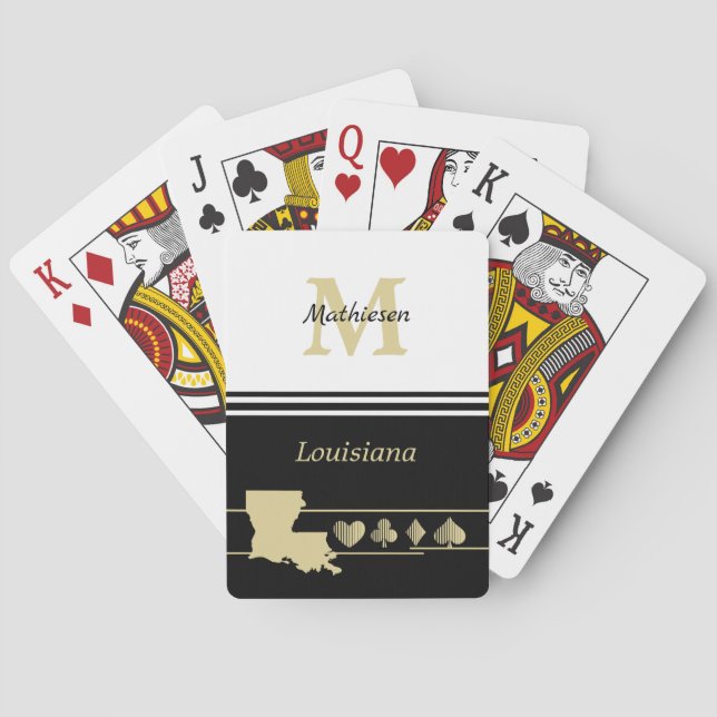 Monogram Guld Silhouette Louisiana Casinokort (Baksidan)