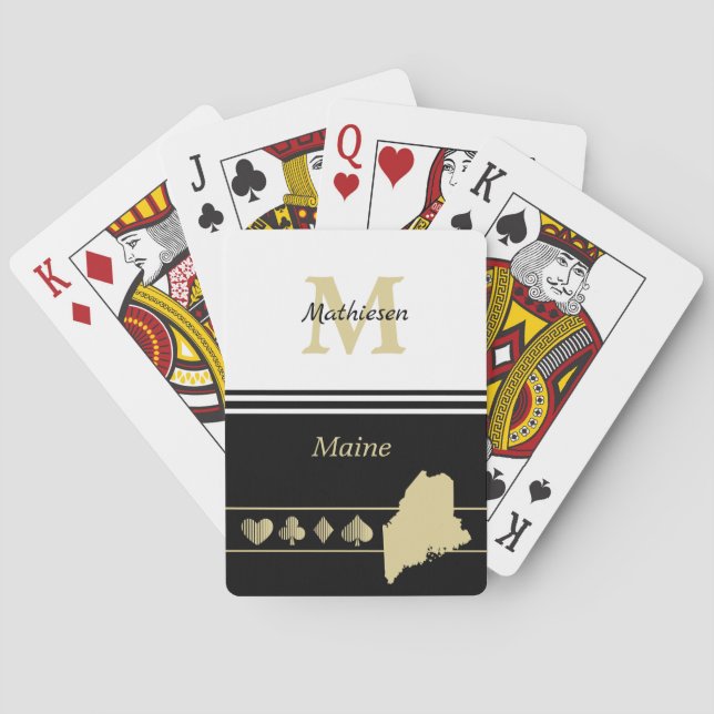Monogram Guld Silhouette Maine Casinokort (Baksidan)