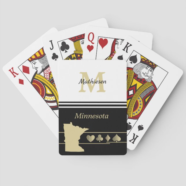 Monogram Guld Silhouette Minnesota Casinokort (Baksidan)