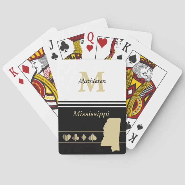 Monogram Guld Silhouette Mississippi Casinokort (Baksidan)