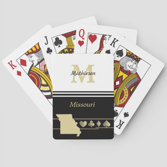 Monogram Guld Silhouette Missouri Casinokort (Baksidan)
