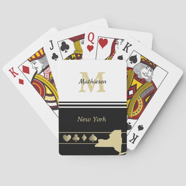Monogram Guld Silhouette New York Casinokort (Baksidan)