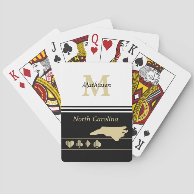 Monogram Guld Silhouette North Carolina Casinokort (Baksidan)