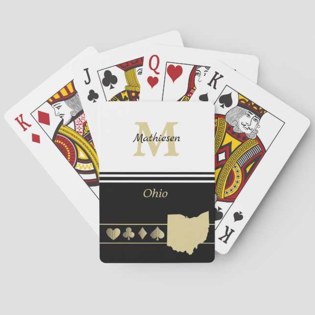 Monogram Guld Silhouette Ohio Casinokort (Baksidan)