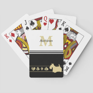 Monogram Guld Silhouette Scottish Terrier Casinokort