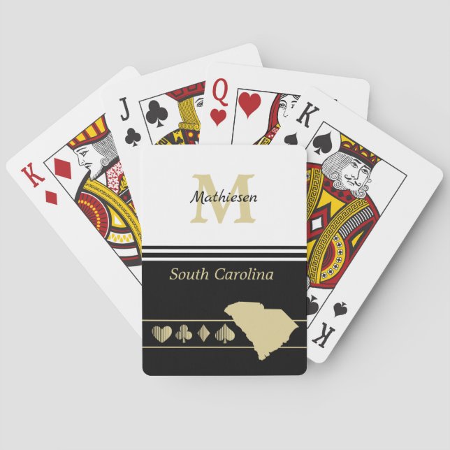 Monogram Guld Silhouette South Carolina Casinokort (Baksidan)