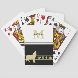 Monogram Guld Silhouette Varg Casinokort