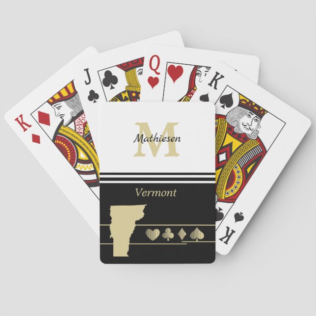 Monogram Guld Silhouette Vermont Casinokort (Baksidan)