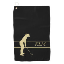 Monogram Guld Silhouette Woman Golfer