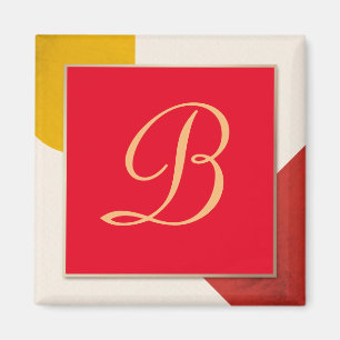 Monogram guld-skript B Magnet