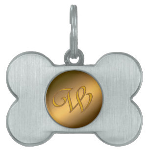 Monogram Guld W ID-bricka Husdjur