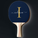 Monogram Guld White-skript Namn Modern Family Pingisracket<br><div class="desc">Du kan enkelt redigera med ditt namn och börja genom att klicka på knappen "Anpassa". Ändra färgen på text och bakgrund helt när du markerar länken "Anpassa detta".</div>