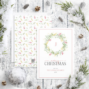 Monogram Guld Winter Wandan God jul Holida Julkort