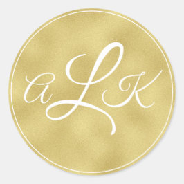 Monogram gulddekalförsegling runt klistermärke