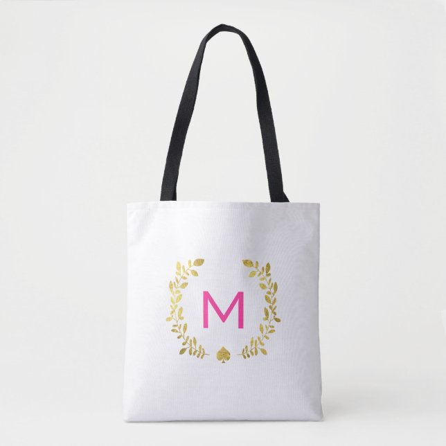 Monogram Gulfoljefarj Laurel & Spade Tygkasse (Framsida)