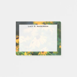 Monogram Gult Black-Eyed Susan Flowers Post-it Block