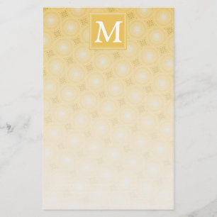 Monogram gult circles mönster brevpapper