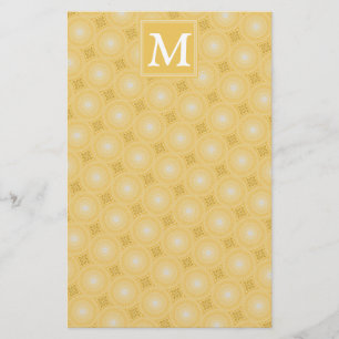 Monogram gult circles mönster brevpapper