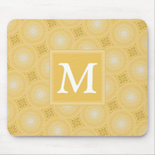 Monogram gult circles mönster musmatta